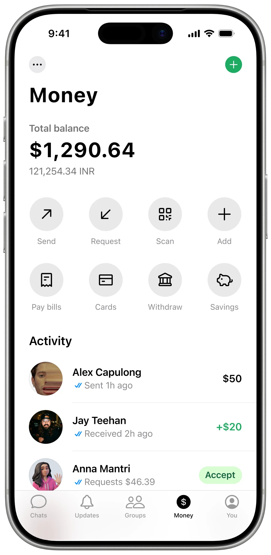 White-label messaging app wallet
