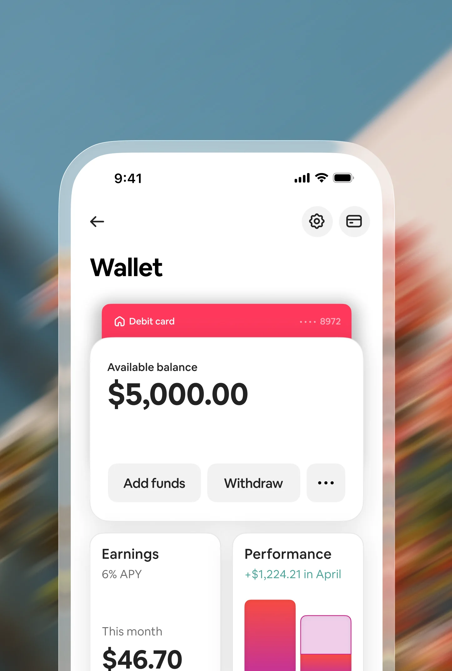 Marketplace wallet screen